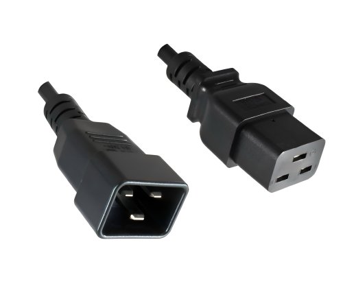 DINIC Kaltgerätekabel LSZH C19 auf C20, 1,5mm², 16A, schwarz, 1,80m